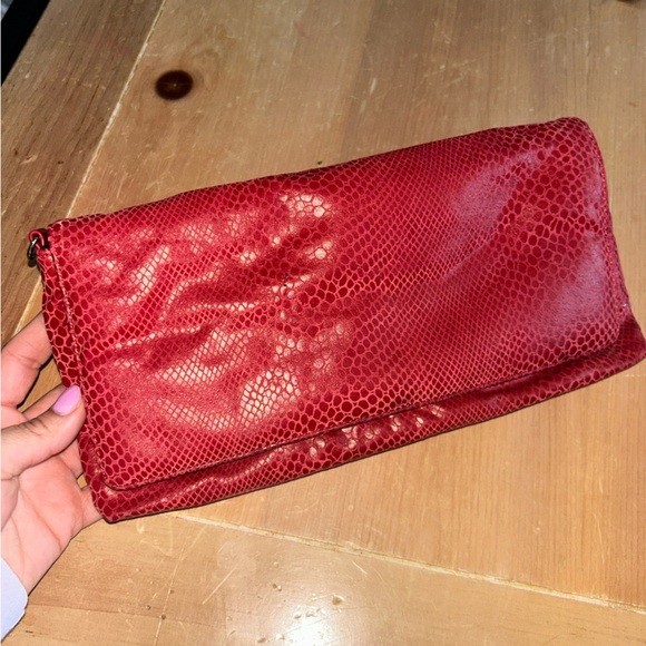 Red Snakeskin Clutch - Picture 1 of 3